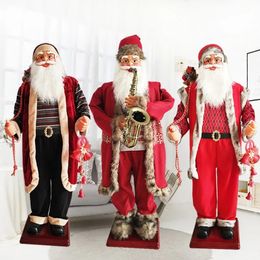 Christmas Decorations Santa Claus electric old man 1.8m ornament music playing saxophone toy Christmas decoration 231116
