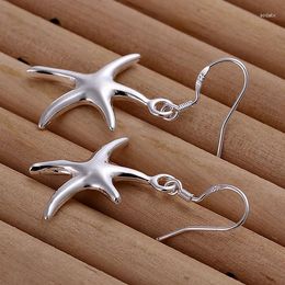 Dangle Earrings Fashion 925 Sterling Silver Starfish Pendant For Woman Party Wedding Bead Gift Charm Jewellery