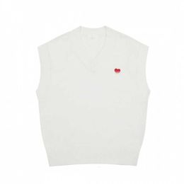 Amis Sweater Paris Fashion Knit Jumper v Neck Vest Sleeveless Sweat 2023 Autumn Winter Am i Heart Coeur Love Jacquard Amisweater Bebp