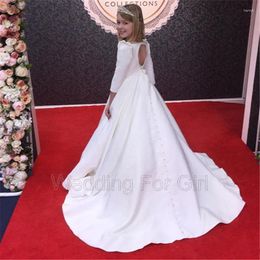 Girl Dresses Lovey Stain Princess Flower First Communion Ball Gown For Girls Sleeveless Backless Toddler Pageant Children Dresse