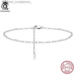 Anklets ORSA JEWELS 925 Sterling Silver Per Clip Chain Anklet 14K Gold Plated Simple Ankle Jewelry Single for Women Birtay Gift SA22L231116