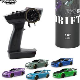 Electric/RC Car Turbo Racing 1 76 C61 C62 C63 C64 Drift RC Car With Gyro Full Proportional Remote Control RTR w/ Drift track Kit for Gift 231115