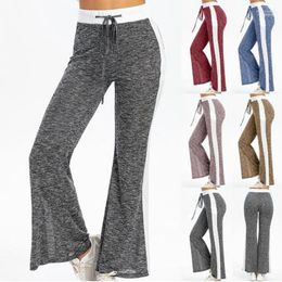 Women's Pants & Capris Spring Autumn Women Wide Leg Long Casual Loose Drawstring Side Stripe Sweatpants Female Plus Size Trousers1