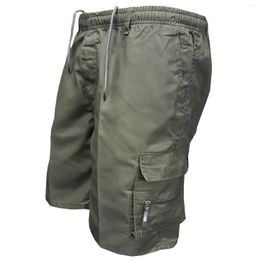 Men's Shorts Summer Gym Pants Men Cargo Casual Elastic Waist Pocket Outdoor Camping Hiking Pantalones Cortos Hombre S-3XL