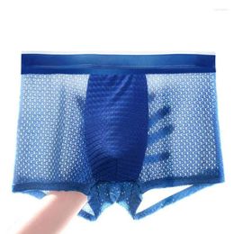 Underpants 3Pcs/lot Summer Mens Underwear Men's Ice Silk Seamless Mesh Breathable Cool Panties Boxers Briefs