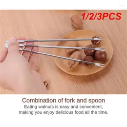 Forks 1/2/3PCS Walnut Needle Sturdy Clean Durable Easy Fork Take And Convenient Gourmet Tools The Safe