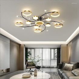Chandeliers Luxury Crystal 2023 Living Room Ceiling Lamp Modern Intelligent LED Bedroom Dining Jianyue Indoor Decoration Lamps