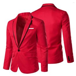 Men's Suits Classic Men Suit Coat Temperament Jacket Lapel All Match Non-iron Pockets Blazer