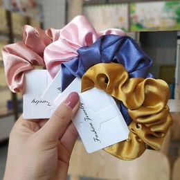 Tails Holder Girl Elastic Silk Scrunchie Women Ruban Satin Purple Hair Bands Black Crunchy Hair Ties Gum Ponytail Holder Chouchou Accessory 231115