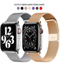 Strap For Watch Series 6 7 Band SE 44mm 40mm iWatch 5 4 Milanese Strap For watch 3 42mm 38mm Stainless Steel Bracelet9880615