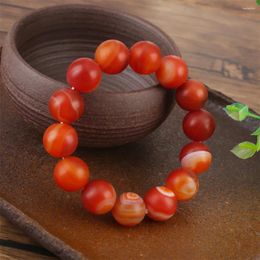 Strand 2023 Pure Natural Warring States Red Agate Jade Beads Winding Bracelet Men And Women With The Same High-level Gifts 14mm