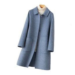 Women's Wool Blends 100% Wool Coat for women's Coats Jackets High Quality winter clothes Double faced velvet winter coat elegant size S M -XL 231116