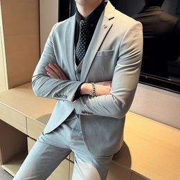 Men's Suits Blazers S-5XL Blazer Vest Pants Mens Suit Plaid Casual Business Office Suit Groom Wedding Dress Slim Suit 3Pcs ro 2Pcs Jacket Trousers 231116