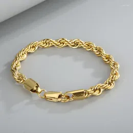 Charm Bracelets Simple Fashion Titanium Steel Bracelet Men's Gold Double Colour Fried Dough Twists Chain Stainless Jewellery