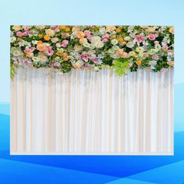 Party Decoration Bridal Shower Wedding Floral Backdrop Curtain Fotos Rose Flower Banner Po Child