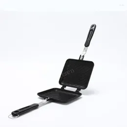 Bread Makers Double Sided Frying Pan Sandwich Maker Non-stick Grilled And Panini With Handle Aluminium Flip