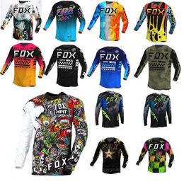 2023Men's T-Shirts 2023 Men's Downhill Mountain Bike MTB Shirts Offroad DH Motorcycle Motocross Sportwear Clothing Hpit Fox Racing ElementQ23