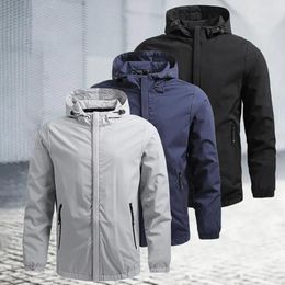 Men's Jackets Autumn Jacket Breathable Fashion Drawstring Zipper Coat Waterproof And Windproof Hoodie Loose Street Wear