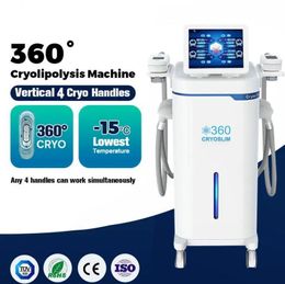 -15 °C 360° freeze CRYO cellulite reduce slimming 4 Handles Freezing Fat Cryolipolysis with blue light laser slimming cryolipolisis beauty machine