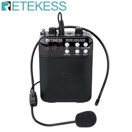 Microphones Retekess TR619 Megaphone Portable 3W FM Recording Voice Amplifier Teacher Microphone Speaker Mp3 Player FM Radio for Tour Guide 231116