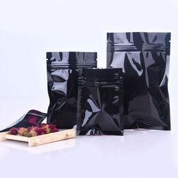 Black Plastic mylar bags Aluminum Foil Zipper Bag for Long Term food storage and collectibles protection two side colored Lpsjq
