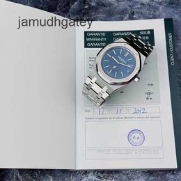 AP Swiss Luxury Watch Royal Oak Series 15202st Deep Blue Plaid Dial 39mm Precision Steel Automatic Mechanical Watch Men's Watch 12 Warranty