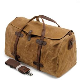 Duffel Bags Casual Outdoor Waterproof Canvas Men Women's Travel Bag Fitness Handbag Vintage High-quality Weekend Large-capacity