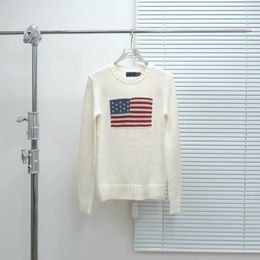 2024S New Polos Sweater Women's Sweater Y2K Women's Winter Vintage Women's Luxury US Flag Knitted Sweater Aesthetics Long Sleeve Pullover