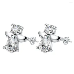 Stud Earrings AE653 Lucky 925-Sterling-Silver Plated For Women Fashion Jewellery Accessories Angel Bboajsva Valentines Day Gifts