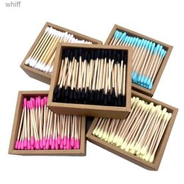 Cotton Swab 200pcs/ Pack Double Head Cotton Swab Women Makeup Cotton Buds Tip for Medical Wood Sticks Nose Ears Cleaning Health Care ToolsL231116
