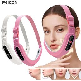 Face Care Devices V Lifting Massager Double Chin Remover LED Pon Therapy EMS Vibration Line Slimming lift Device 231115