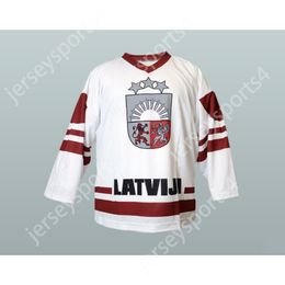 Custom LATVIA NATIONAL TEAM HOCKEY JERSEY NEW Top Stitched S-M-L-XL-XXL-3XL-4XL-5XL-6XL