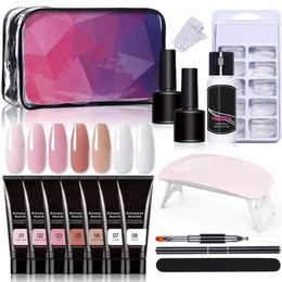 Nail Art Kits Extension Gel Set Enhancement Kit With Lamp Brush File Tool