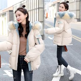 Women's Trench Coats Casual Parkas Women Big Fur Collar Loose Thicken Warm Jackets Winter Korean Fashion Black Yellow Female Y1011