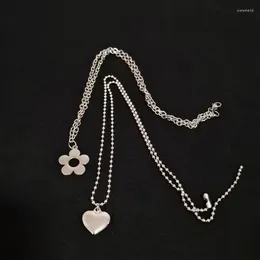 Pendant Necklaces Sweet Floral Choker For Girls Women Heart Shaped Charm Collarbone Chain Dropship