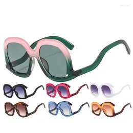 Sunglasses 2023 Fashion Oversized Oval Women Punk Sun Glasses Trend Y2k High Quality Unique Design Funny Party UV400