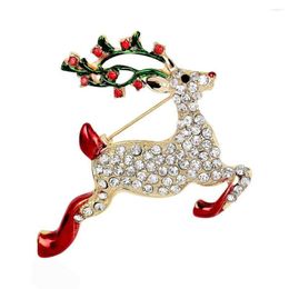 Brooches Elk Chrismas Brooch Pins For Women Men Year Sika Deer Reindeer Rhinestones Fashion Party Prom Jewellery Holiday Gifts