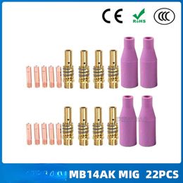 22PCS MB15AK Mig Secondary Welding Gun Accessories MB15 Contact Protection Conductive Nozzle