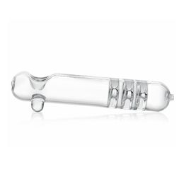 Glass Upline Steamroller Smoking Pipes 7 inch Hand Pipe with Three Upline Rings Deep Bowl Glass Pipe with Stand Feet