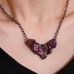 Pendant Necklaces YEEVAA 1pc Vintage Natural Amethyst Yellow Crystal Raw Stone For Women's DIY Gift (random Shape) Halloween Decoration