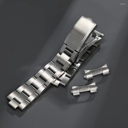 Watch Bands 18mm 19mm 20mm Stainless Steel Curved End Oyster Silver Band Strap Bracelet Fit For 5