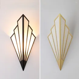 Wall Lamp LED Nordic Bedroom Bedside Fan-shaped Lighting For Living Room Corridor Aisle Stairs Lights Home Decor Sconces