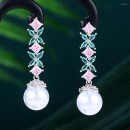 Dangle Earrings GODKI Stars Pearl For Women Wedding Party Dubai Bridal Jewellery Boucle D'oreille Femme Gift