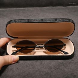 Sunglasses Rockjoy Small Male Women Oval Narrow 130mm Wide Natural Glass Stone Brown Lens