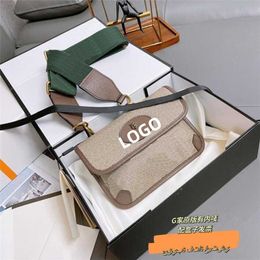 Bag 22% OFF Designer handbag Unisex New Old Flower Envelope Wide Shoulder Belt Xiao Zhan Same Style Tiger Head Waist Bag