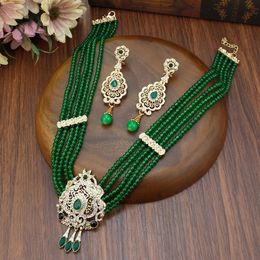 Wedding Jewellery Sets Neovisson High Quality Natural Stone Beaded Necklace Drop Earring Morocco Bride Wedding Jewellery Set Women Favourite Gift 231115