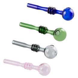 Y134 Smoking Pipe About 5.5 Inches 30mm OD Bowl Colorful Oil Rig 3 Rings Glass Pipes