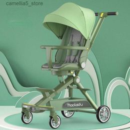 Strollers# High view baby stroller can sit and lie light folding baby pram Portable Folding lightweight baby stroller four wheels cart Q231116