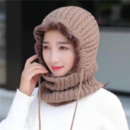 Beanies Beanie/Skull Caps Women's Knitting Knitted Woolen Hats Ear Protectors Cycling Windproof Warm Scarf Adjustable SizeBeanie/Skull