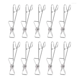 Hangers 10pcs Long Tail Clip Hanger With Hook Multipurpose Hanging Holder Supplies For Memo Receipt File Organize Household B03E
